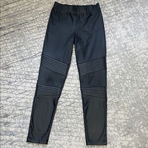 Women's Black Skinny Moto-Panel Leggings